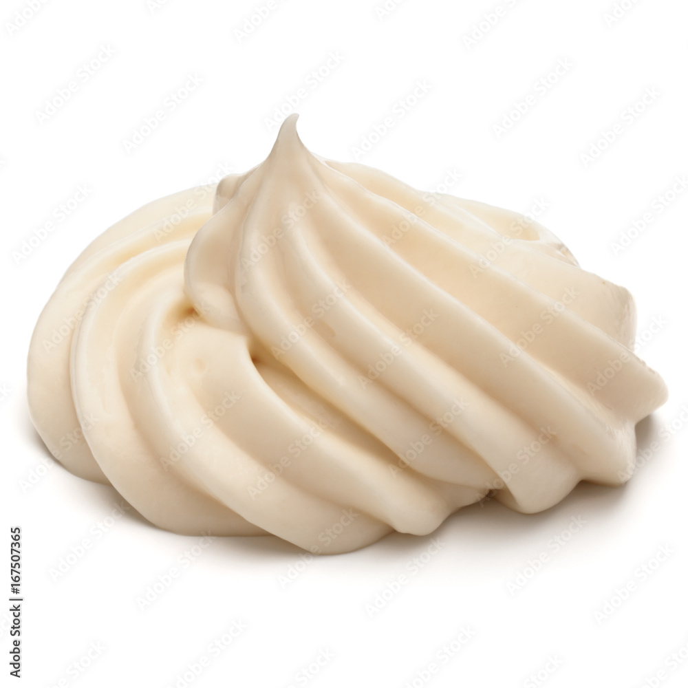 Mayonnaise swirl isolated on white background cutout Mayonnaise swirl isolated on white background cutout