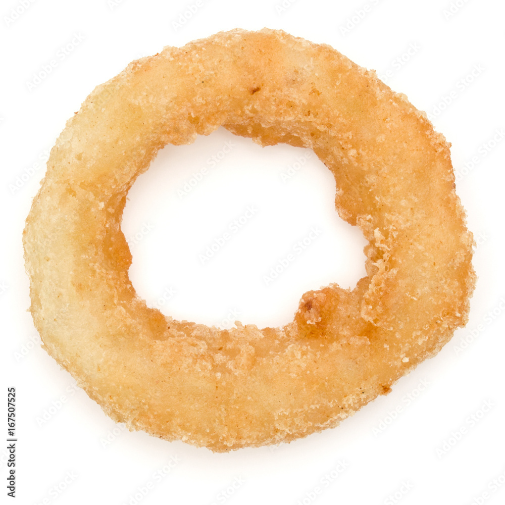 Crispy deep fried onion or Calamari ring isolated on white background Crispy deep fried onion or Calamari ring isolated on white background