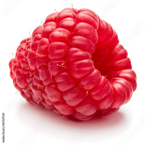 ripe raspberry isolated on white background close up