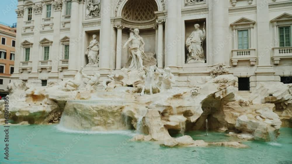 Trevi Fountain in Rome. Popular place among tourists from all over the world. 4K 10 bit video Trevi Fountain in Rome. Popular place among tourists from all over the world. 4K 10 bit video