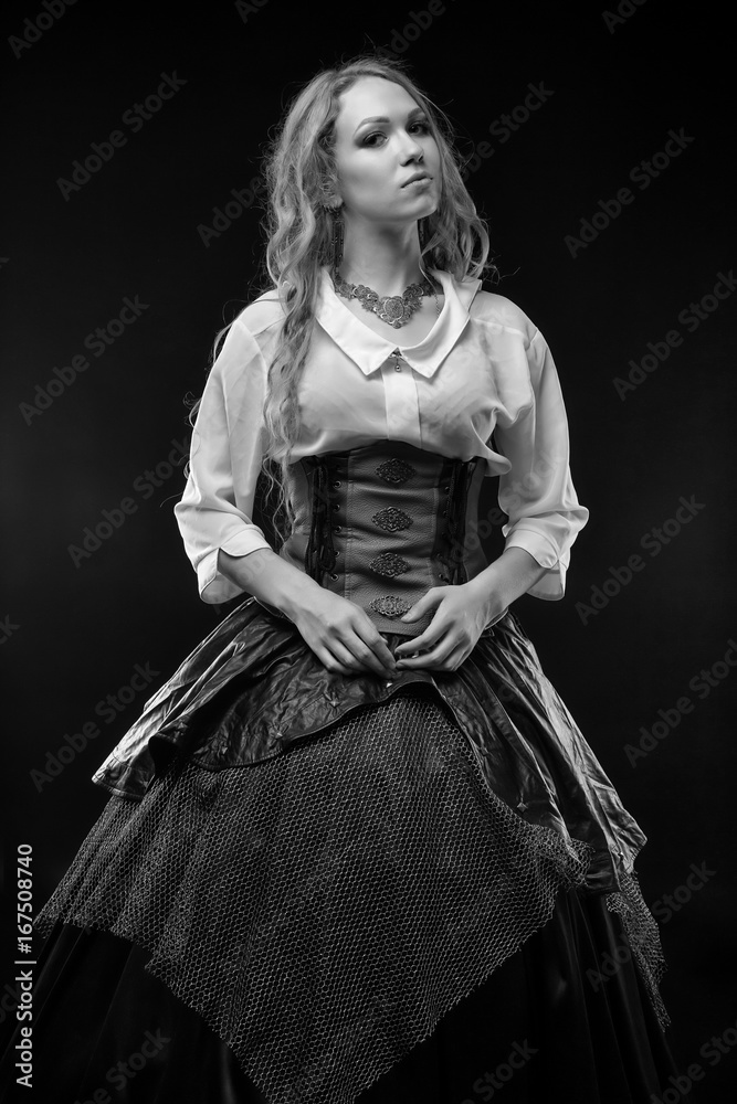 woman in fantasy dress Stock Photo 