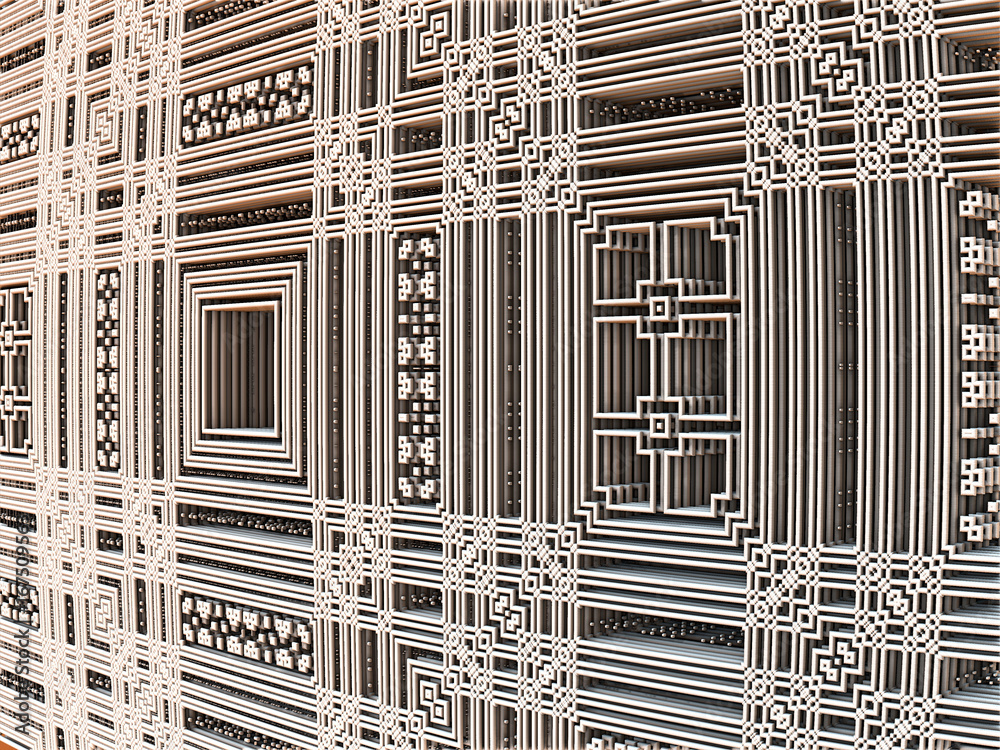 Fototapeta premium Abstract fractal background computer-generated 3D illustration