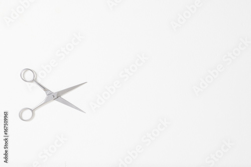 An Open Scissors on White Background