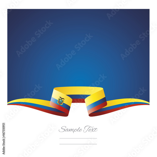 Abstract background Ecuador flag ribbon