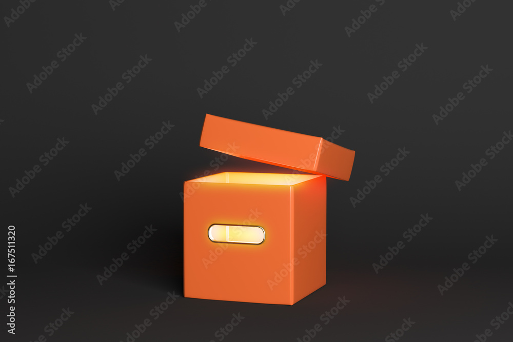 Glowing orange box Glowing orange box