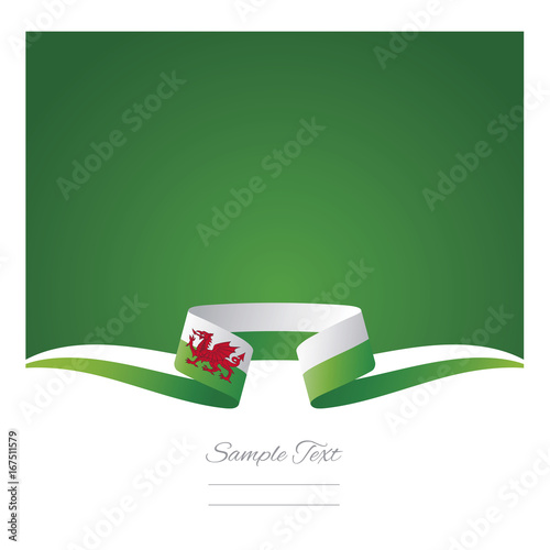 Abstract background Wales flag ribbon
