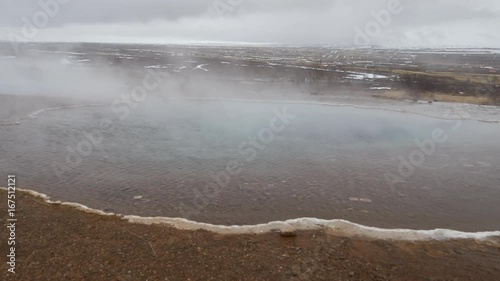 Steam at the Geysir Southwestern Iceland photo