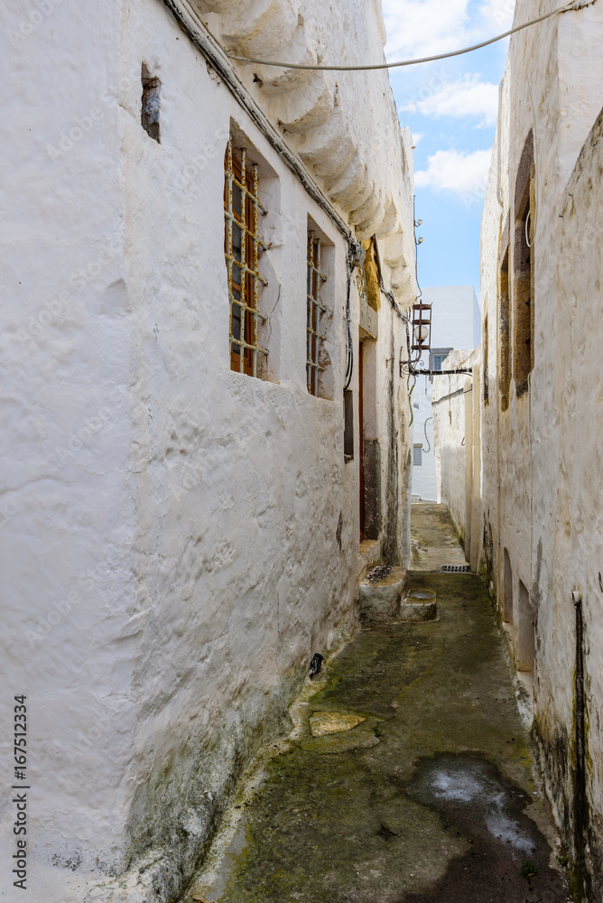 Fototapeta premium The traditional streets of Chora town, Patmos island, Dodecanese, Greece