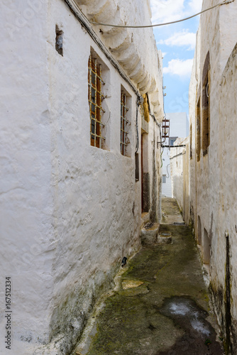 The traditional streets of Chora town  Patmos island  Dodecanese  Greece