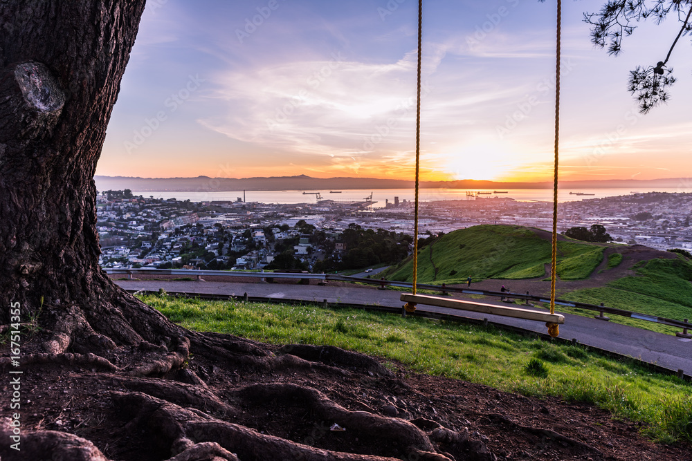 Wunschmotiv: San Francisco and the rope swing at Bernal Heights. #167514355