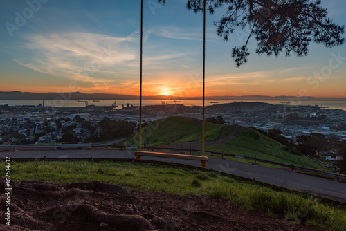 Sunrise Through the Bernal Rope Swing