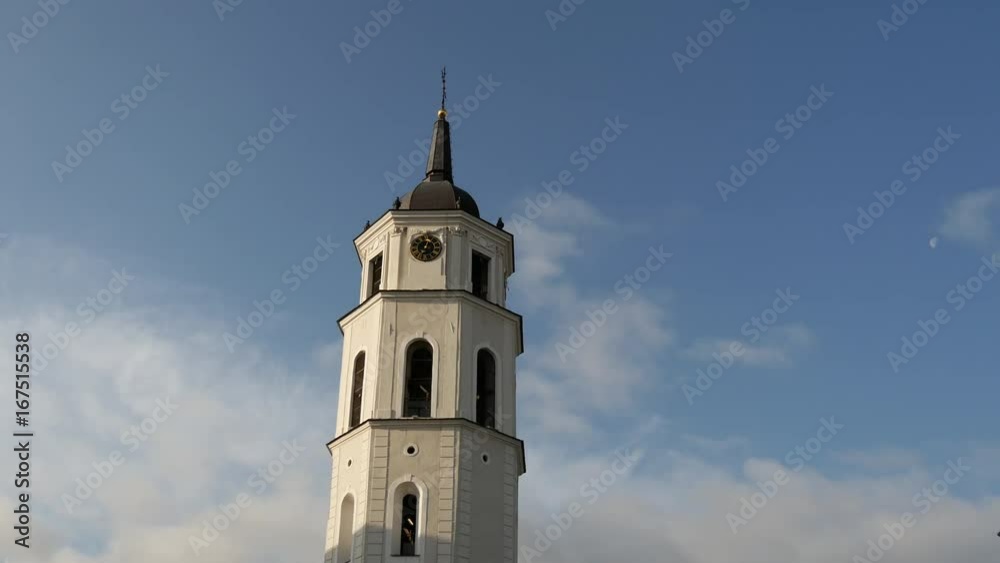 Time lapse from the bell tower at Cathedral Square in Vilnius Lithuania Time lapse from the bell tower at Cathedral Square in Vilnius Lithuania