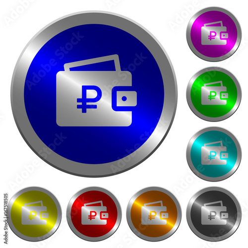 Ruble wallet luminous coin-like round color buttons