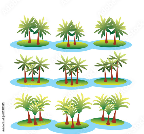 Different palm trees. Clip art