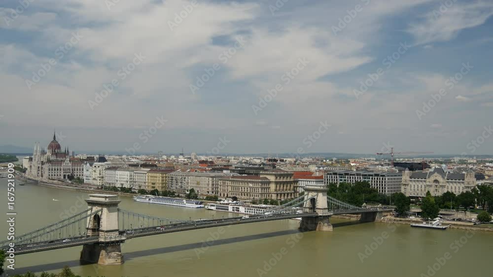 Time lapse from the skyline of Budapest from Buda Castle and the Szechenyi Chain Bridge Time lapse from the skyline of Budapest from Buda Castle and the Szechenyi Chain Bridge