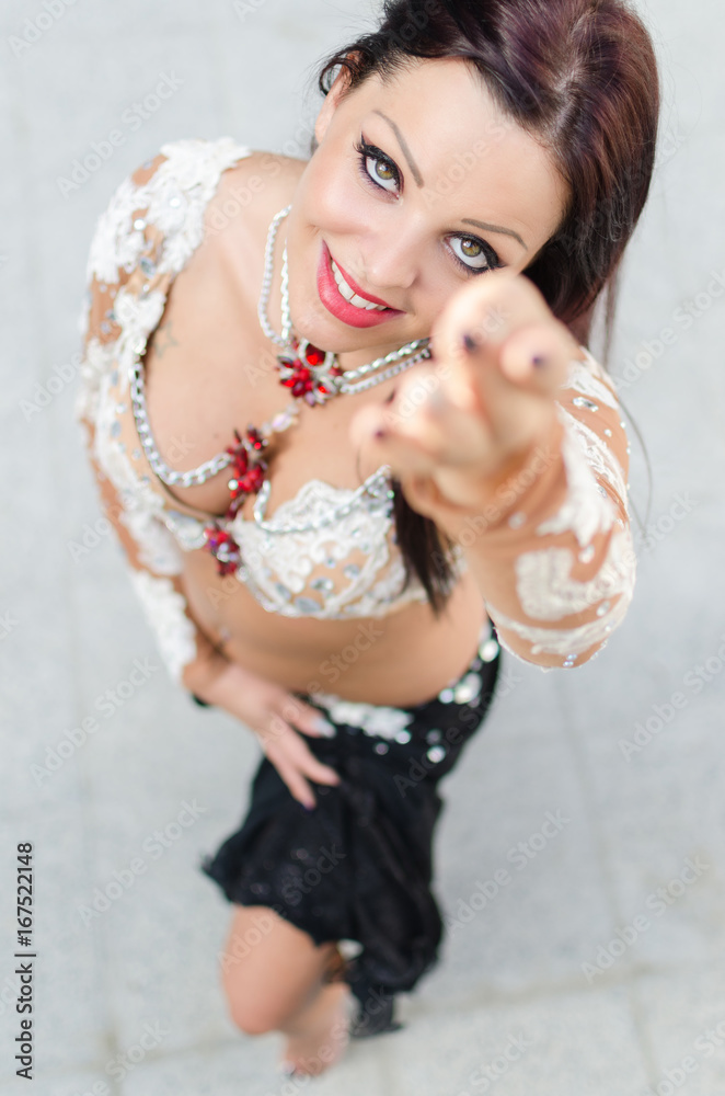 Arabic dancer calls for a dance Arabic dancer calls for a dance