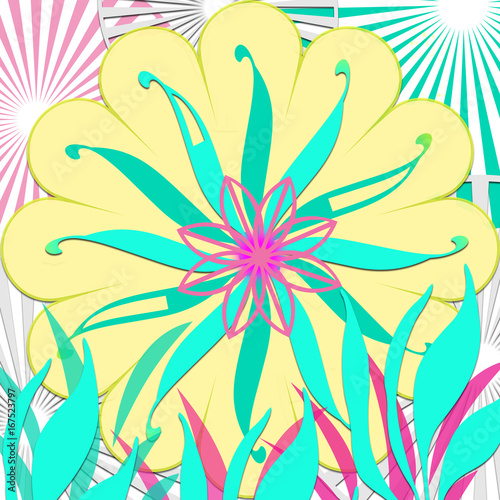 fleurs graphique arrière plan couleurs vives