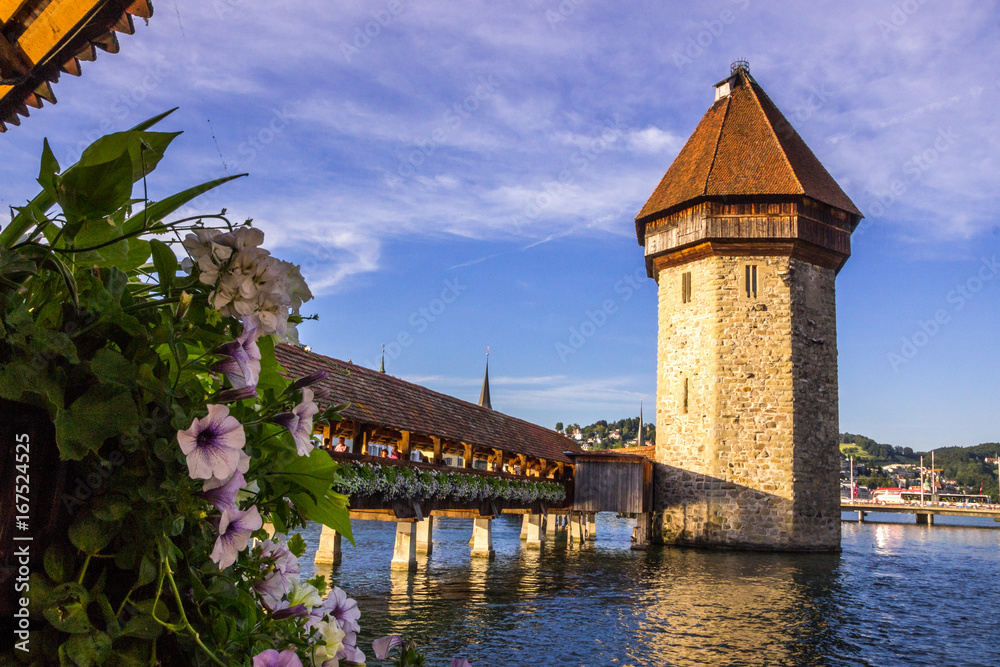 Chapel Bridge in Lucerne in Switzerland