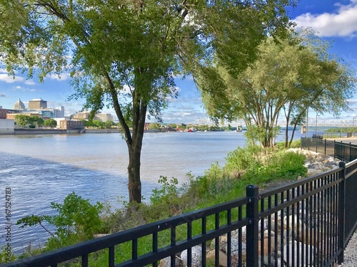Beautiful view riverfront of Peoria Illinois
