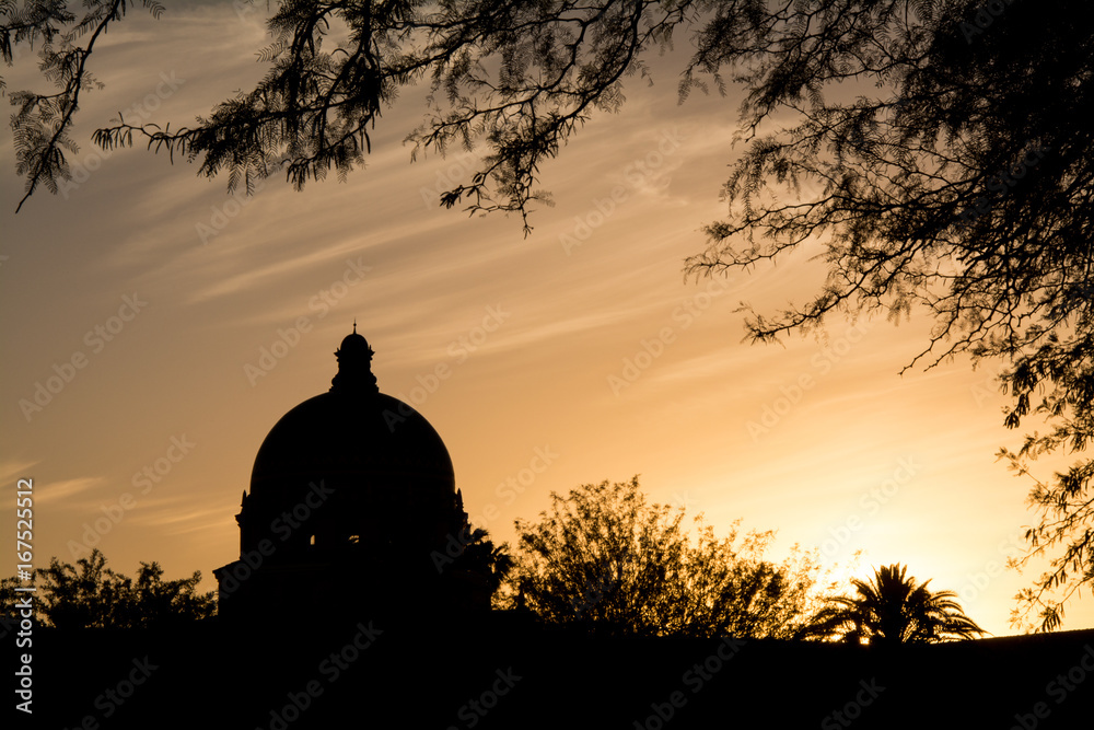 Sunset over the Pima County Courthouse, Tucson, Arizona