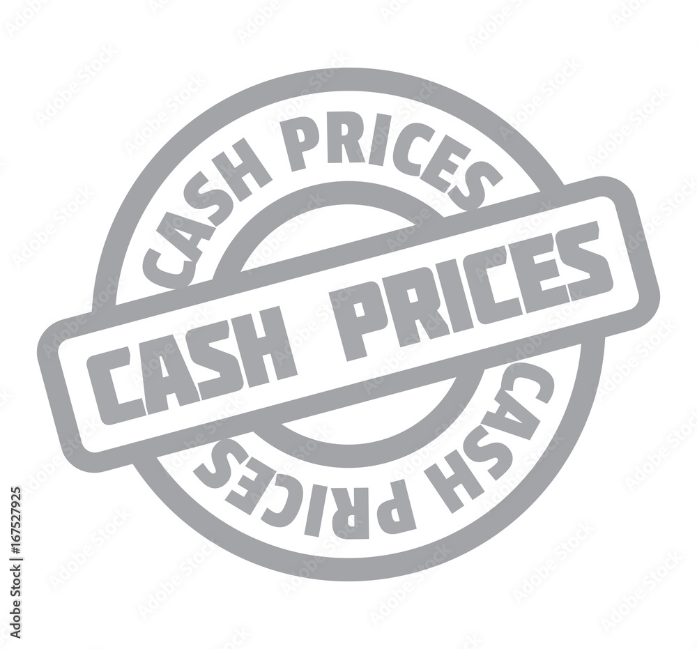 Cash Prices rubber stamp. Grunge design with dust scratches. Effects can be easily removed for a clean, crisp look. Color is easily changed.