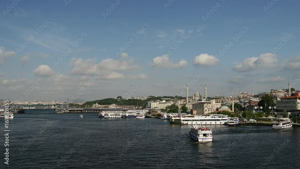 The Golden Horn (Halic, a major urban waterway) from Ataturk Bridge in Istanbul Turkey The Golden Horn (Halic, a major urban waterway) from Ataturk Bridge in Istanbul Turkey