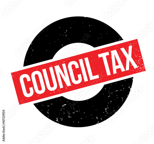 Council Tax rubber stamp. Grunge design with dust scratches. Effects can be easily removed for a clean, crisp look. Color is easily changed.