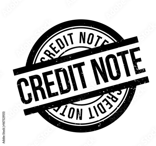 Credit Note rubber stamp. Grunge design with dust scratches. Effects can be easily removed for a clean, crisp look. Color is easily changed.