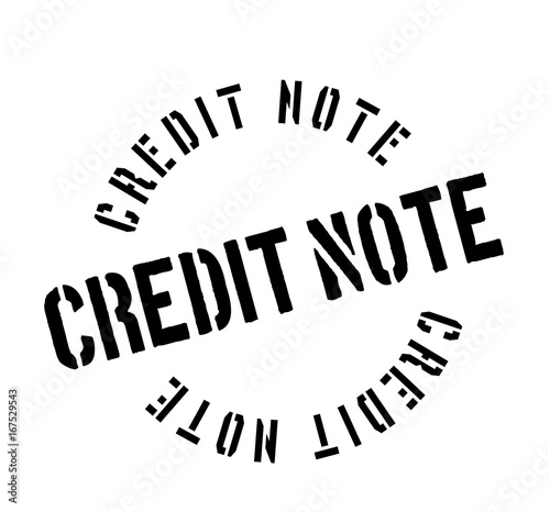 Credit Note rubber stamp. Grunge design with dust scratches. Effects can be easily removed for a clean, crisp look. Color is easily changed.