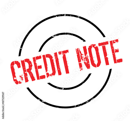 Credit Note rubber stamp. Grunge design with dust scratches. Effects can be easily removed for a clean, crisp look. Color is easily changed.