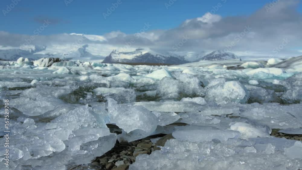 Low angle slide from the Jokulsarlon Glacier lagoon in southeast Iceland Low angle slide from the Jokulsarlon Glacier lagoon in southeast Iceland