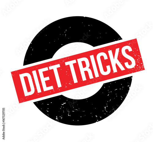 Diet Tricks rubber stamp. Grunge design with dust scratches. Effects can be easily removed for a clean, crisp look. Color is easily changed.