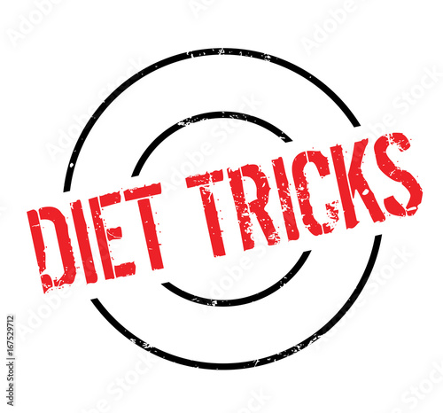 Diet Tricks rubber stamp. Grunge design with dust scratches. Effects can be easily removed for a clean, crisp look. Color is easily changed.