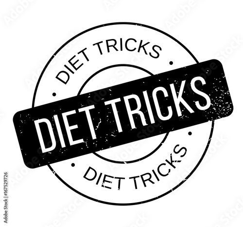 Diet Tricks rubber stamp. Grunge design with dust scratches. Effects can be easily removed for a clean, crisp look. Color is easily changed.