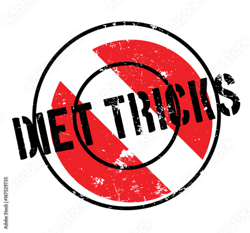 Diet Tricks rubber stamp. Grunge design with dust scratches. Effects can be easily removed for a clean, crisp look. Color is easily changed.
