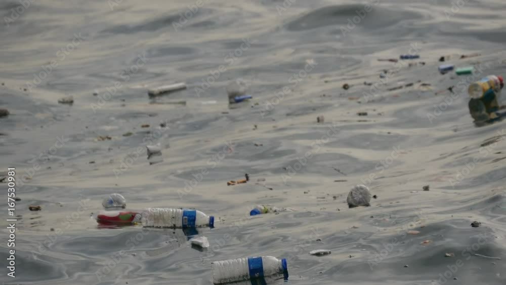 Plastic bottles in The Golden Horn in Istanbul Turkey Plastic bottles in The Golden Horn in Istanbul Turkey