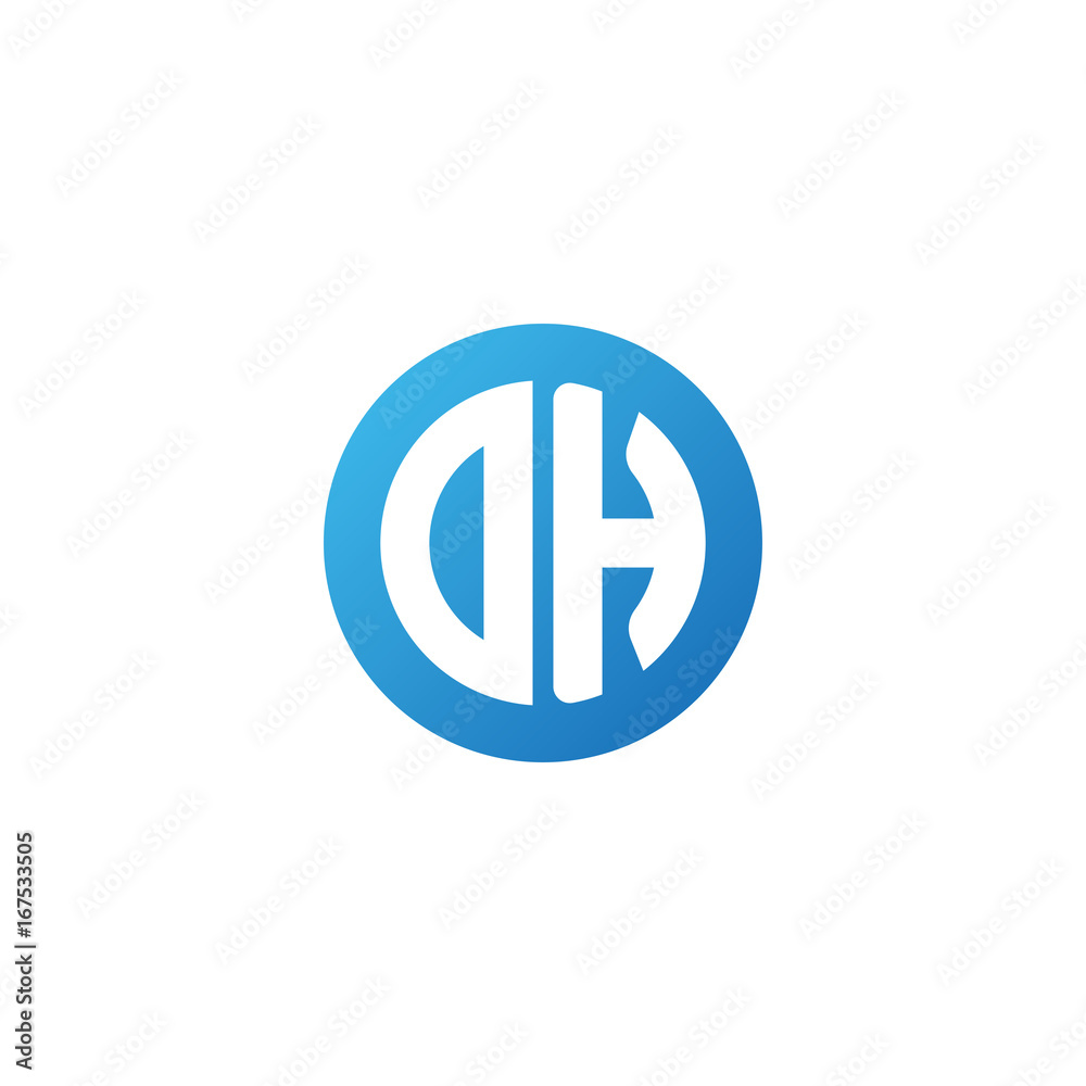 Initial letter DH, rounded letter circle logo, modern gradient blue color
Initial letter DH, rounded letter circle logo, modern gradient blue color