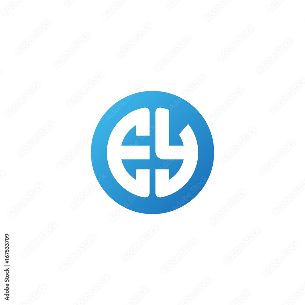 Initial letter EY, rounded letter circle logo, modern gradient blue color
Initial letter EY, rounded letter circle logo, modern gradient blue color