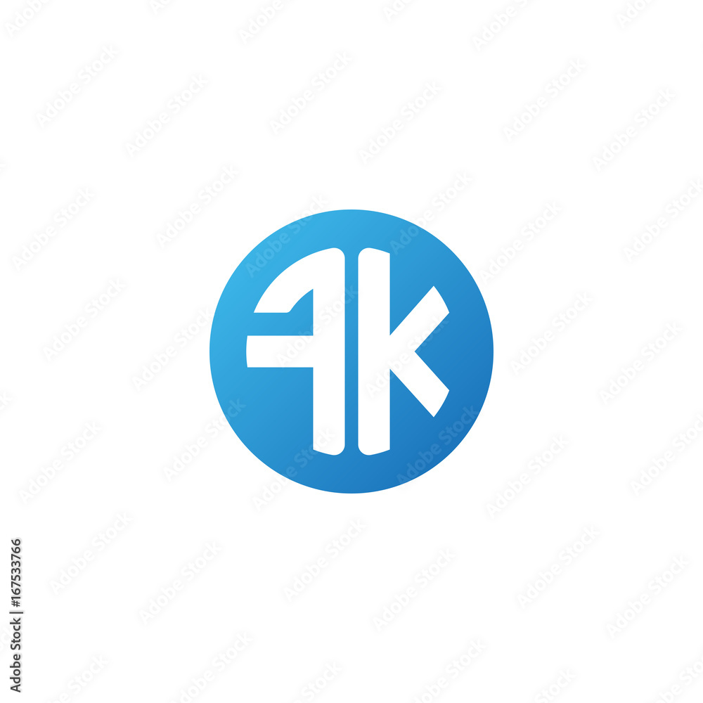 Initial letter FK, rounded letter circle logo, modern gradient blue color
Initial letter FK, rounded letter circle logo, modern gradient blue color