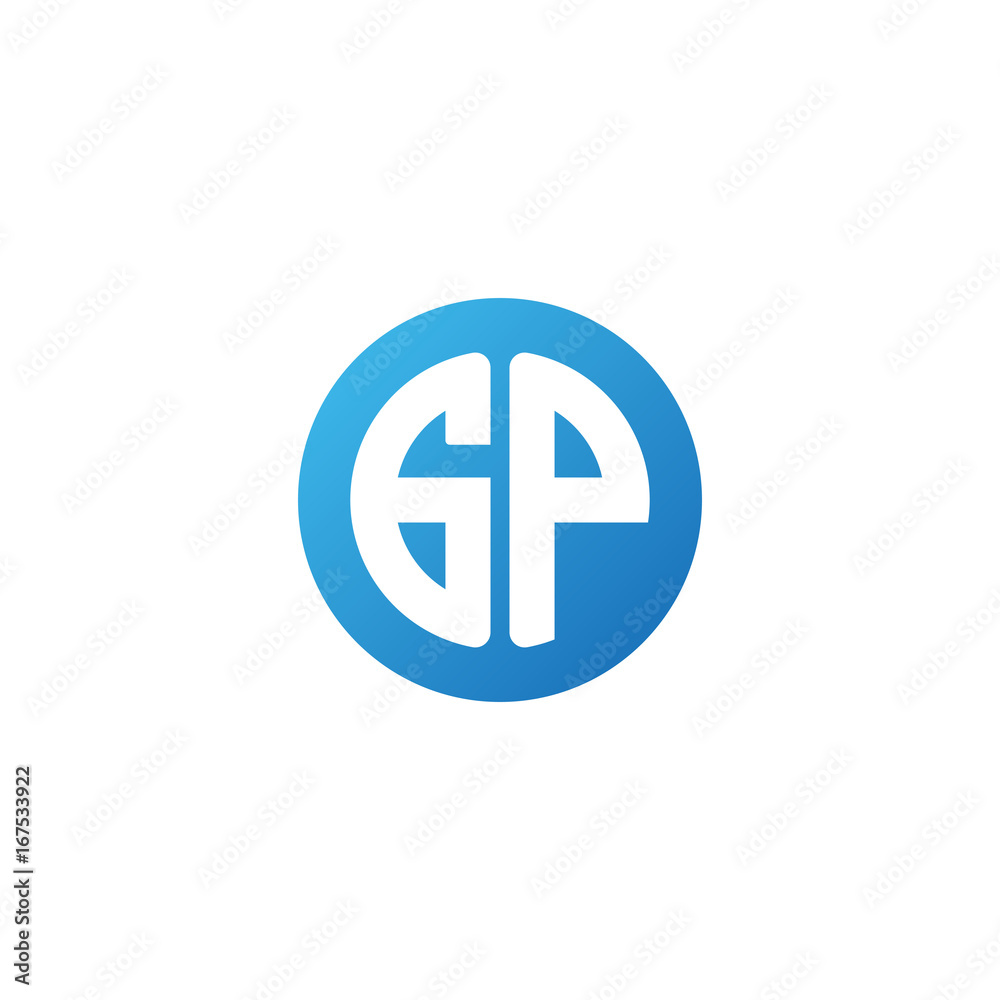 Initial letter GP, rounded letter circle logo, modern gradient blue color
Initial letter GP, rounded letter circle logo, modern gradient blue color