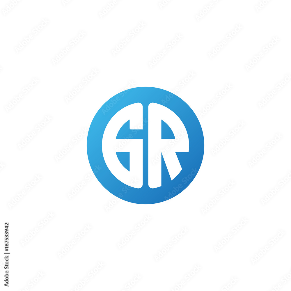 Initial letter GR, rounded letter circle logo, modern gradient blue color
Initial letter GR, rounded letter circle logo, modern gradient blue color