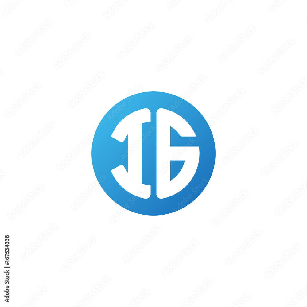 Initial letter IG, rounded letter circle logo, modern gradient blue color
Initial letter IG, rounded letter circle logo, modern gradient blue color