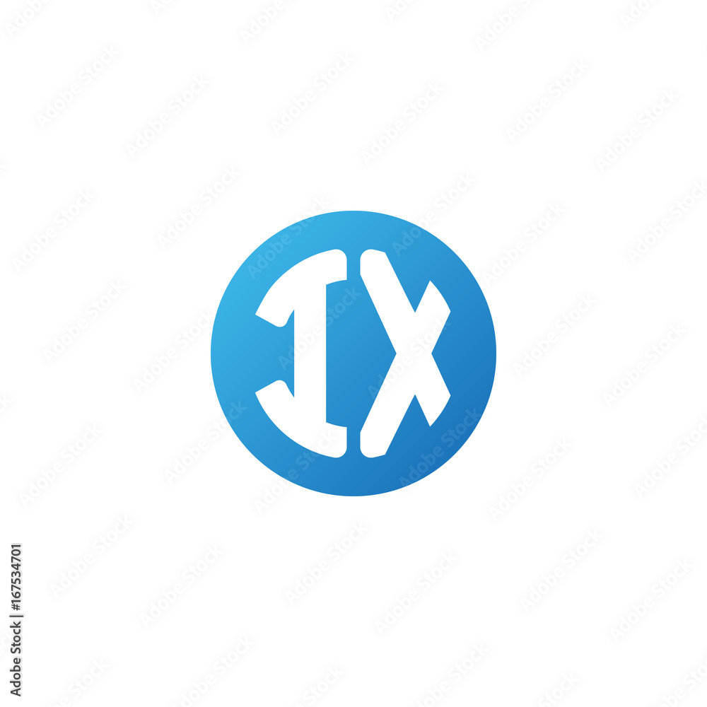 Initial letter IX, rounded letter circle logo, modern gradient blue color
Initial letter IX, rounded letter circle logo, modern gradient blue color