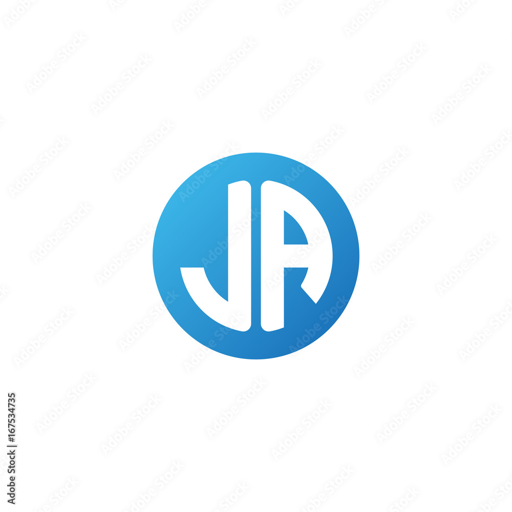 Initial letter JA, rounded letter circle logo, modern gradient blue color
Initial letter JA, rounded letter circle logo, modern gradient blue color