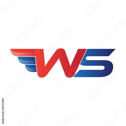 fast initial letter logo vector wing