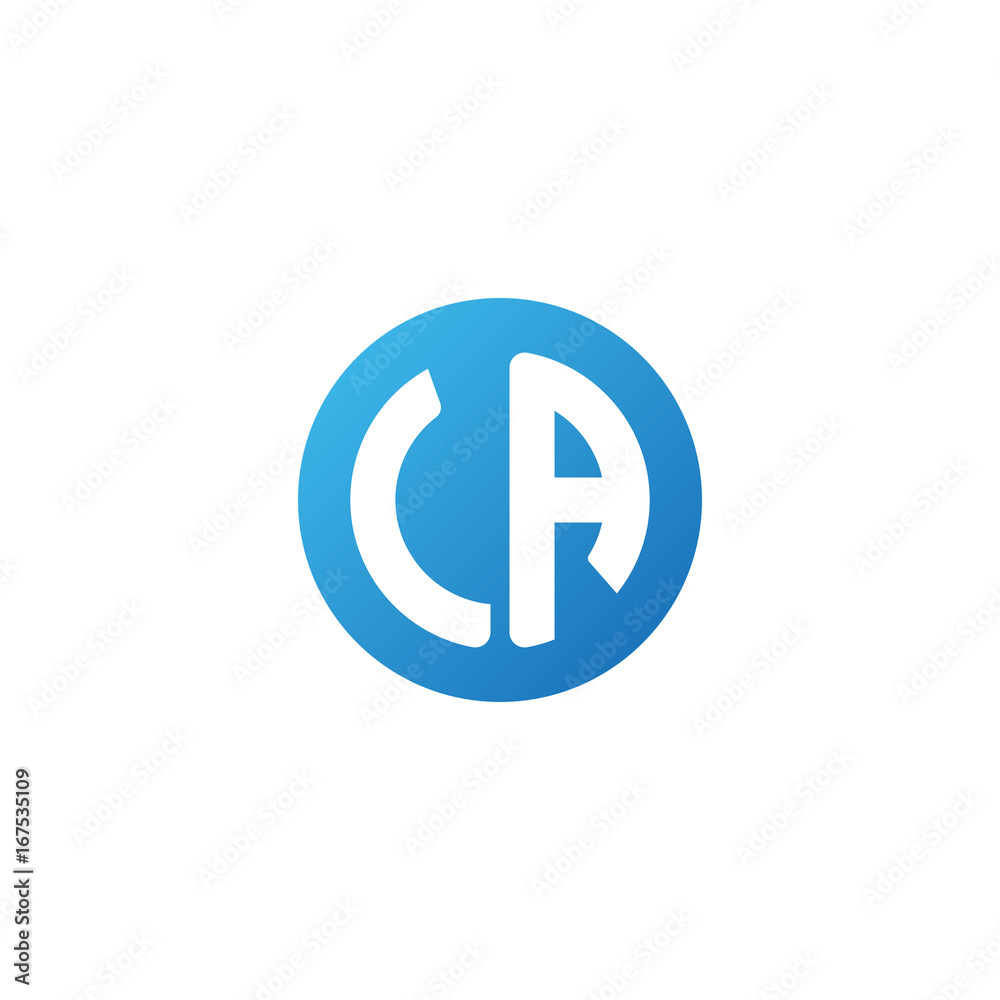 Initial letter LA, rounded letter circle logo, modern gradient blue color Initial letter LA, rounded letter circle logo, modern gradient blue color