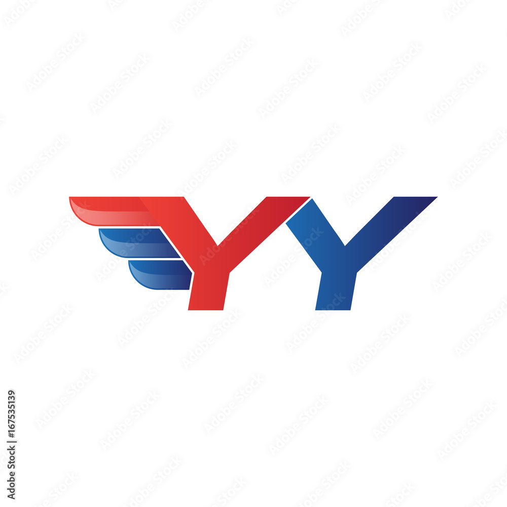 fast initial letter logo vector wing