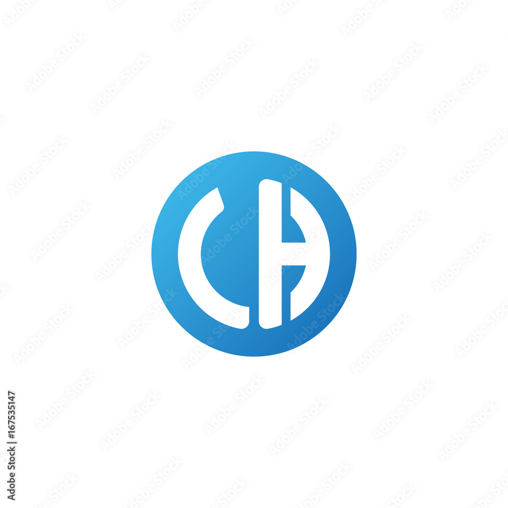 Initial letter LH, rounded letter circle logo, modern gradient blue color Initial letter LH, rounded letter circle logo, modern gradient blue color
