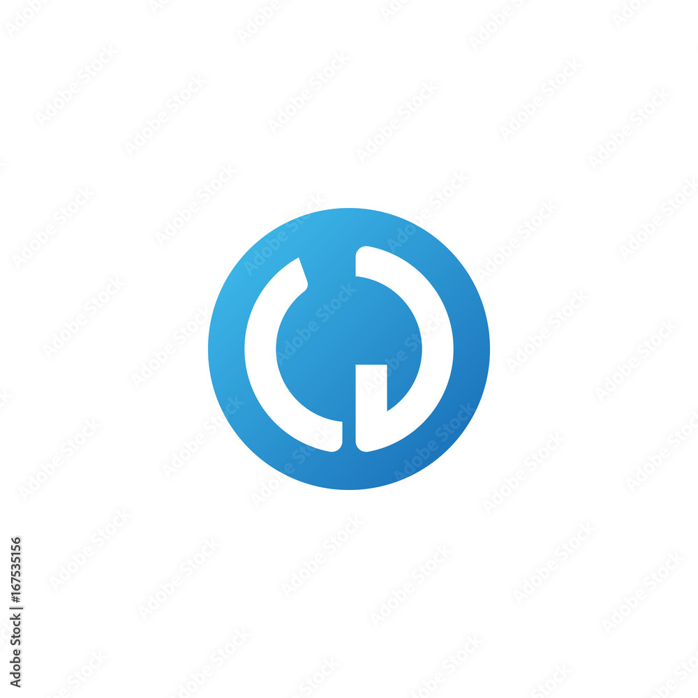 Initial letter LJ, rounded letter circle logo, modern gradient blue color Initial letter LJ, rounded letter circle logo, modern gradient blue color