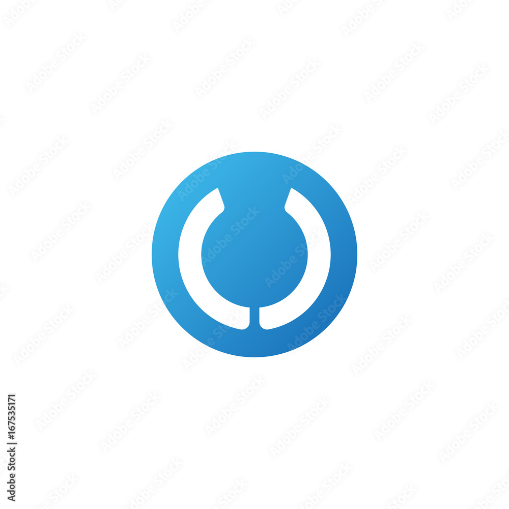 Initial letter LL mirror, rounded letter circle logo, modern gradient blue color	